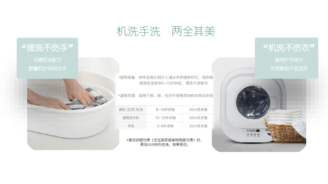 搓洗不傷手，機洗不傷衣