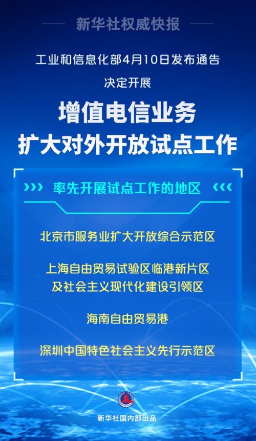 我國啟動增值電信業(yè)務(wù)擴大對外開放試點，促進省內(nèi)行業(yè)創(chuàng)新發(fā)展